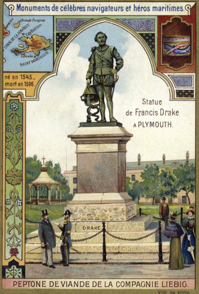 サーフランシスドレイクの像、プリマス 作： European School